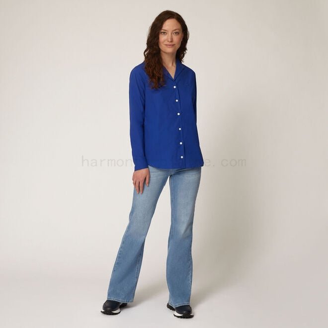saldi harmont e blaine Camicia in cotone con collo anni &#8217;50 vintage resort F08511-01076