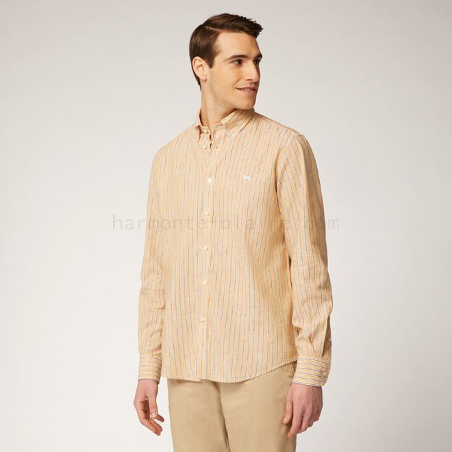 (image for) Al 70 Camicia in lino e cotone a righe F08511-0669 harmont e blaine outlet