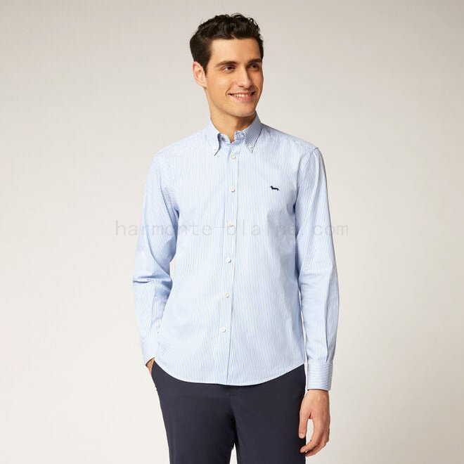 harmont and blaine outlet Cotton shirt with contrasting interior F08511-01012 On Line