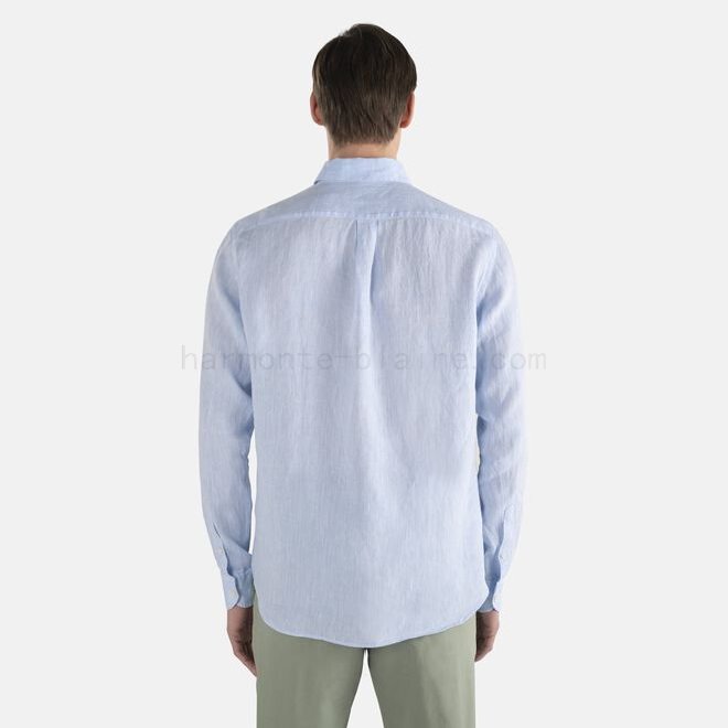 Al 70 Outlet Camicia in lino con contrasti interni F08511-0735 Offerta