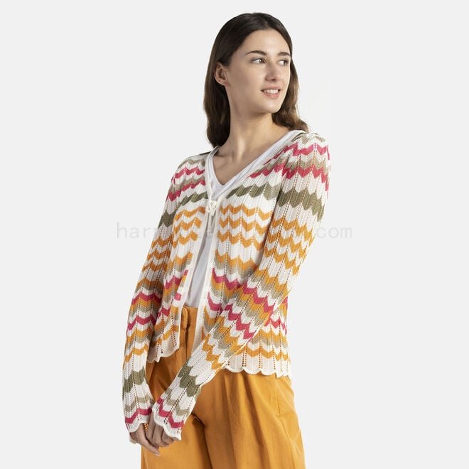 (image for) Al 70 Outlet Cardigan multicolor effetto pizzo F08511-01110 - Click Image to Close