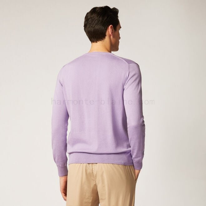 Cotton v-neck pullover F08511-0611 Online