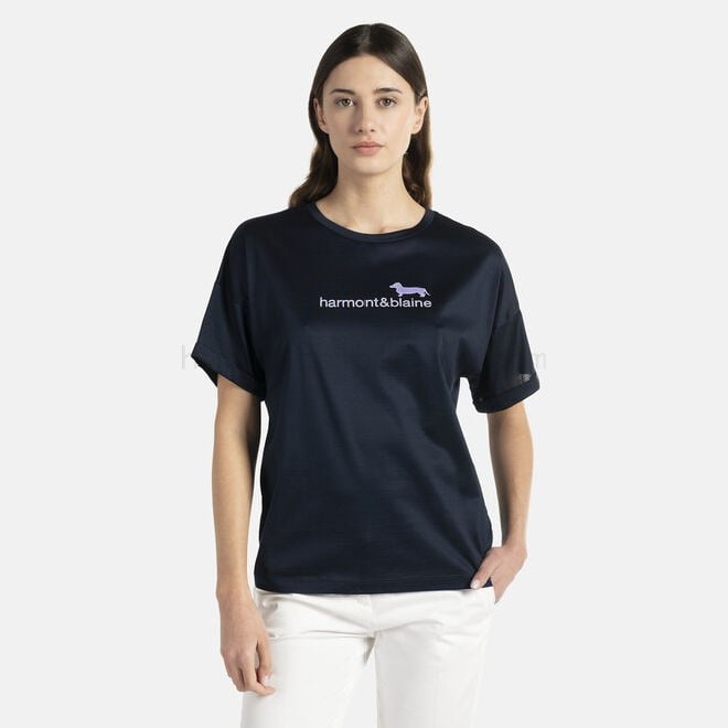 T-shirt in cotone con stampa logo F08511-01115 Negozio Online