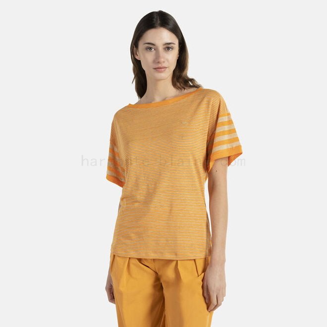 (image for) harmont e blaine outlet T-shirt oversize in lino F08511-01072 Fino Al -80%