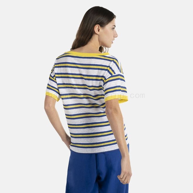 T-shirt oversize a righe orizzontali F08511-01073 A Poco Prezzo