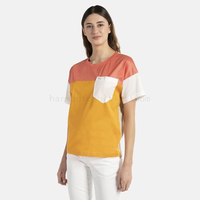 (image for) Shop Online T-shirt oversize color-block con taschino F08511-01113 Outlet En Ligne