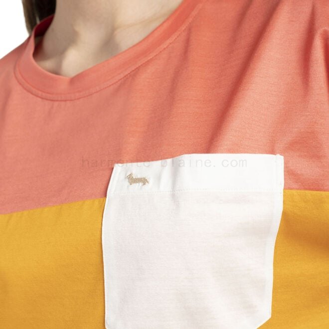 Shop Online T-shirt oversize color-block con taschino F08511-01113 Outlet En Ligne