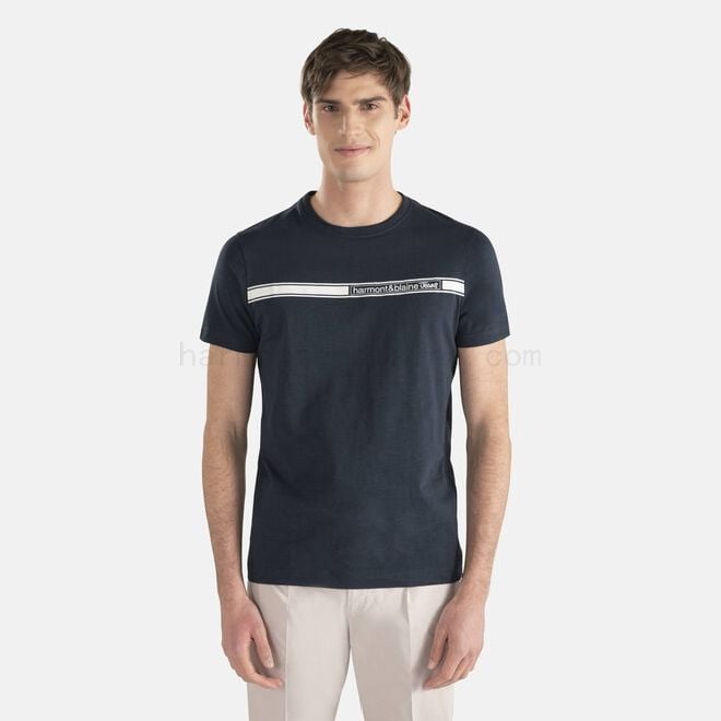 (image for) A Prezzi Outlet T-shirt in cotone con logo F08511-01041 harmont & blaine sito ufficiale