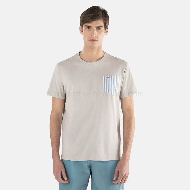 T-shirt in cotone con taschino F08511-0769 Offerta