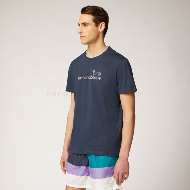 (image for) harmont & blaine saldi T-shirt in cotone con logo F08511-01046