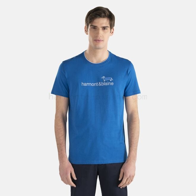 (image for) T-shirt in cotone con logo F08511-01045 harmont & blaine prezzi