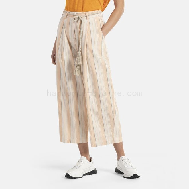 (image for) Outlet Pantalone carrot a righe con cintura desert oasis F08511-01098